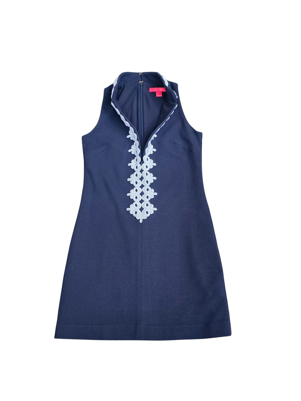 Lilly Pulitzer Callista Shift Dress Navy White Soutache Trim XS - Picture 8 of 14